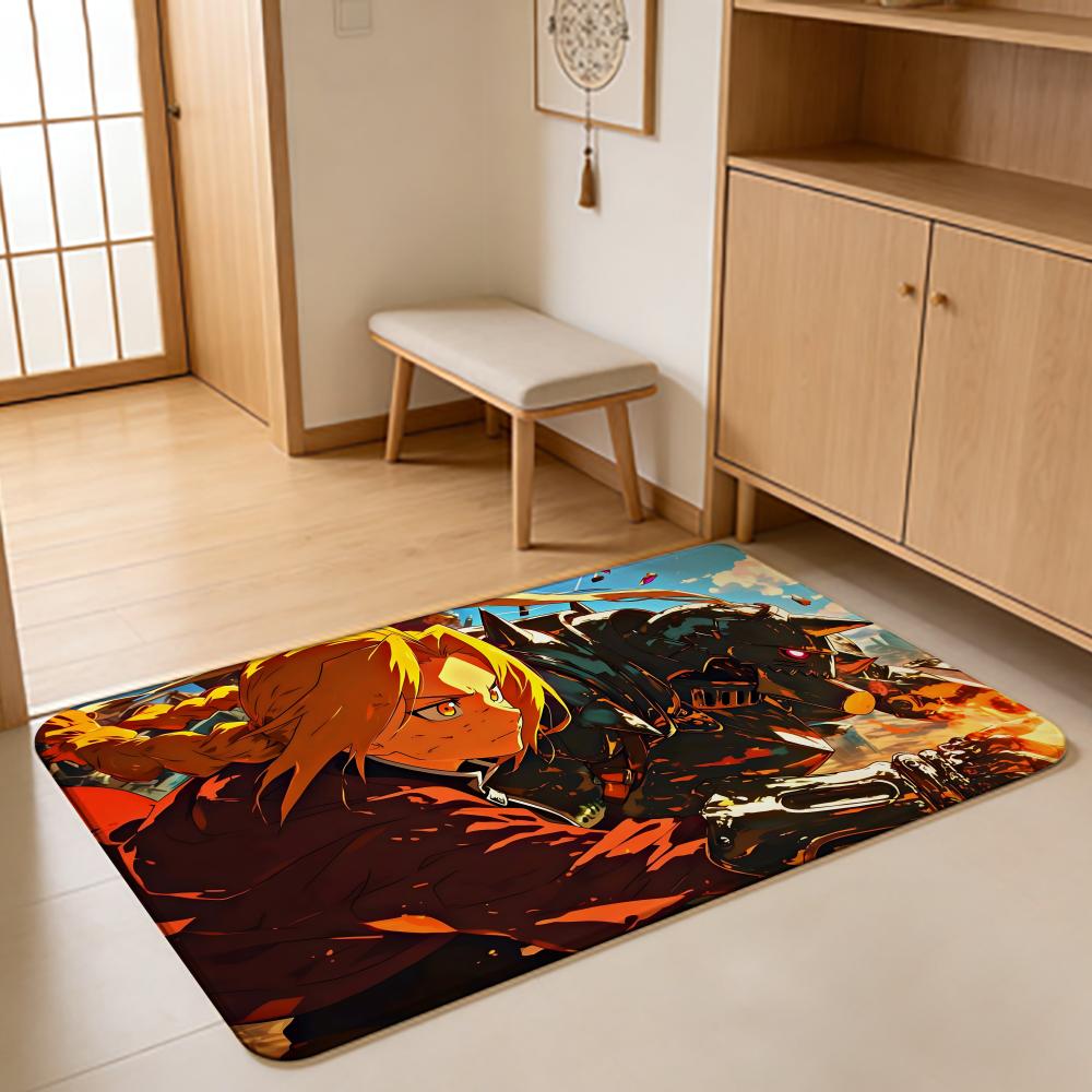 ANIME F-Fullmetal Alchemist Floor Mat Absorbent Floor Mat Non-Slip Entrance Rug for Bathrooms Restrooms and Toilets