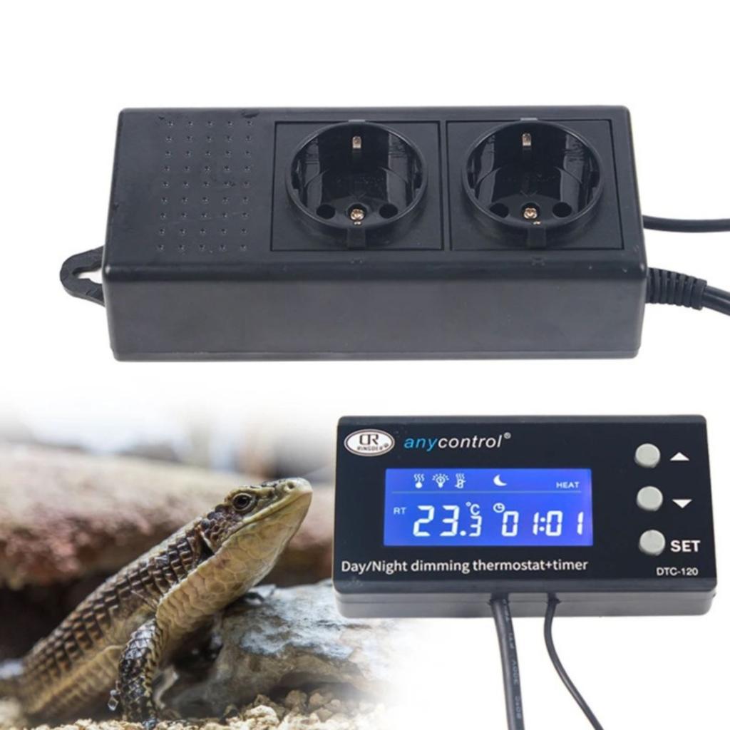 Ringder DTC-120 - Thermostat with Dimming, Day/Night Mode and Timer for Terrarium