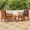 Day and Night - Day and Night 3-piece Garden Furniture Set with Acacia Wood Cushions