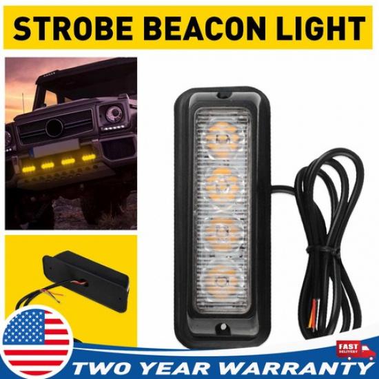1X 4-LED Car Strobe Lamps Mount Surface For Truck Flashing Lights 12V Pickup 24V