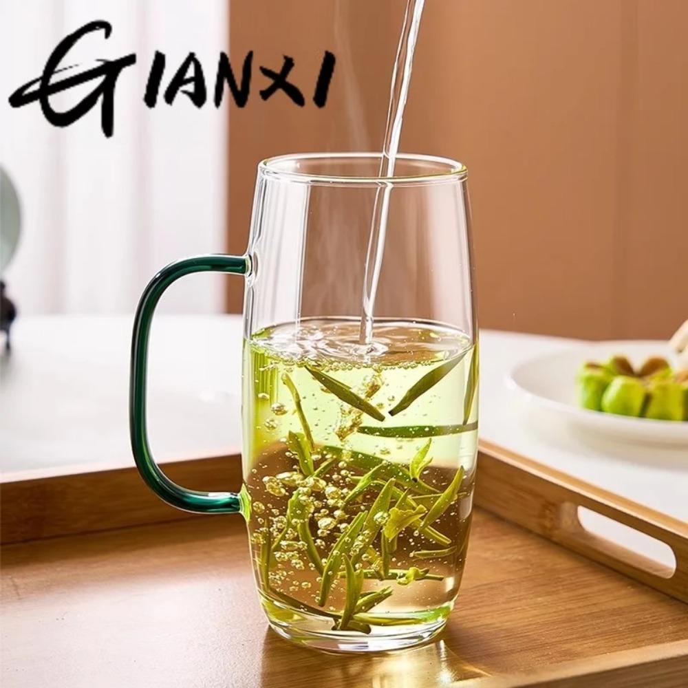 GIANXI Glass Tea Cup With Handle Anti-Scalding Glass Teacup Can Be Electric Clay Oven Heating Glasses Office Personal Cup