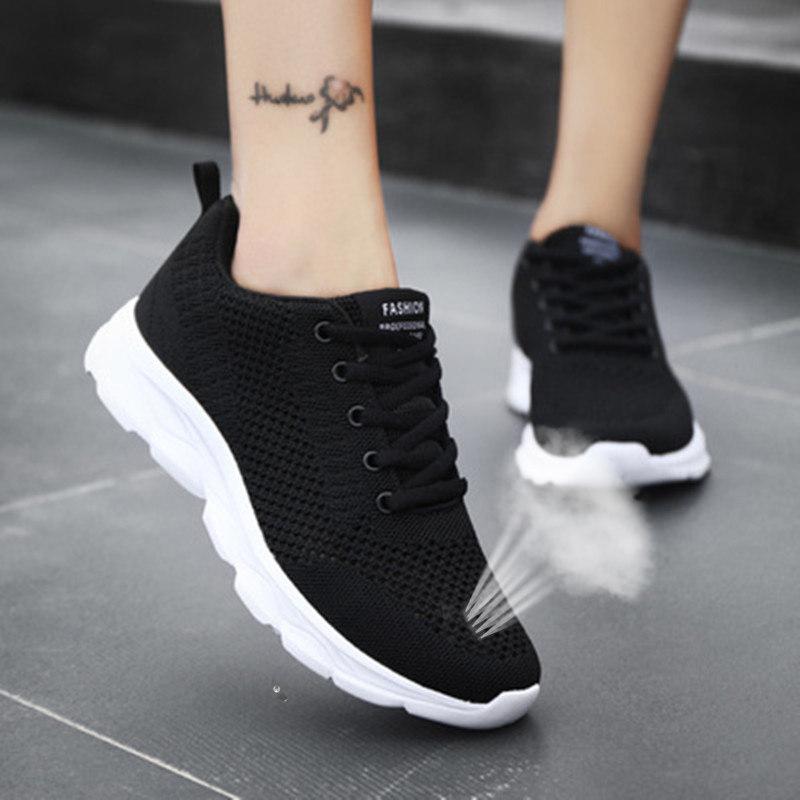 Not Tired Shoes Spring and Summer Mesh Breathable Sports Shoes Lightweight Student Running Shoes Black Casual Travel Shoes