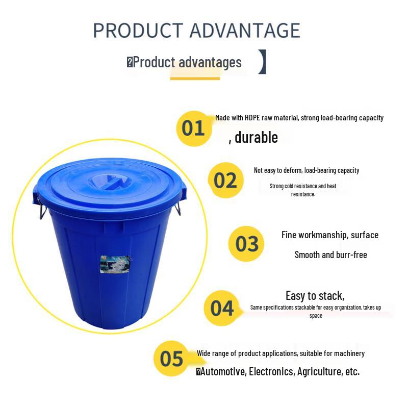 Heavy-Duty Plastic Storage Bucket with Lid