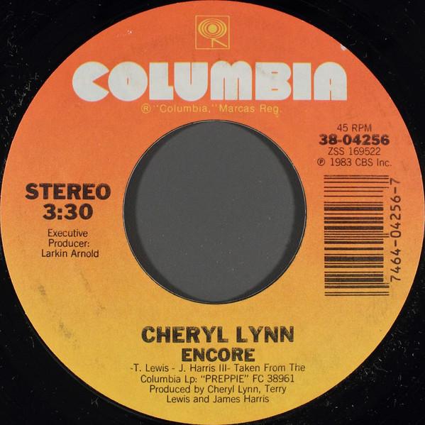 

7inch Record CHERYL LYNN - Encore 3804256 Columbia 1983 US Soul/Funk Used