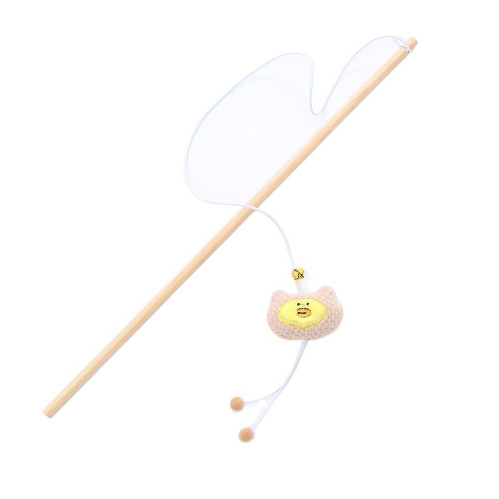 Animal Shape Cat-teasing Stick Wooden Pole Interactive Stick Cute Pet Supplies  Cat