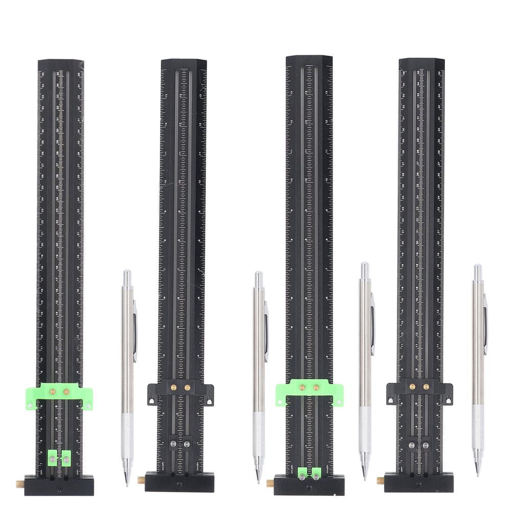 Riglă de scriere tip T din aliaj de aluminiu, multifuncțională, portabilă pentru prelucrarea lemnului, riglă pătrată în T cu stilou pentru