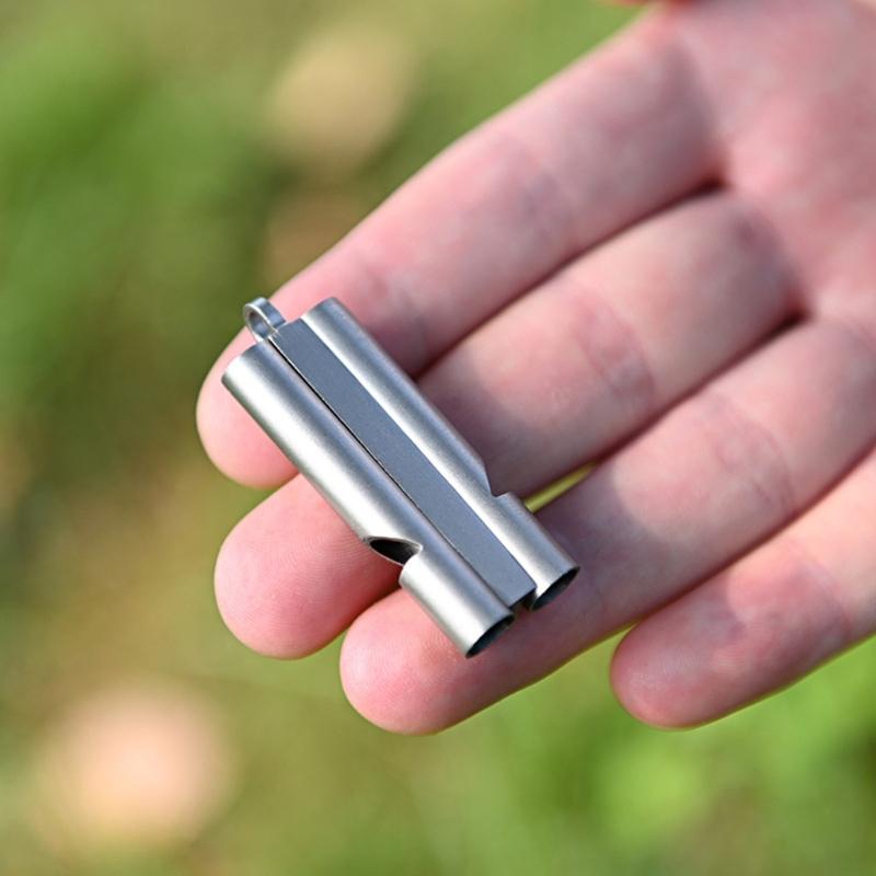 Titanium Survival Whistles Ultras Louds Outdoor Emergency Whistles Double Tube Whistles Outdoor Tool for Women Men