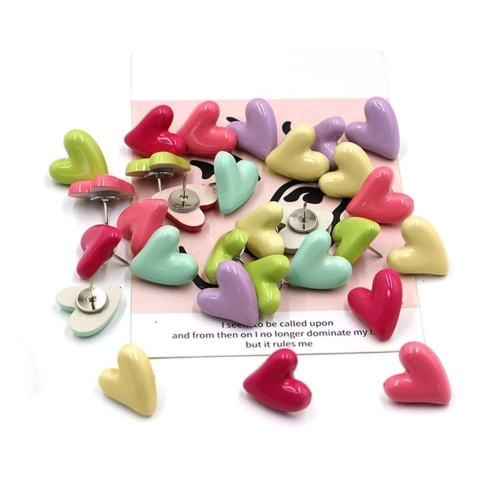 Macaron Colorful Push Pins DIY Thumb Tacks Irregular Heart Shape Pushpins Photo Wall Decor