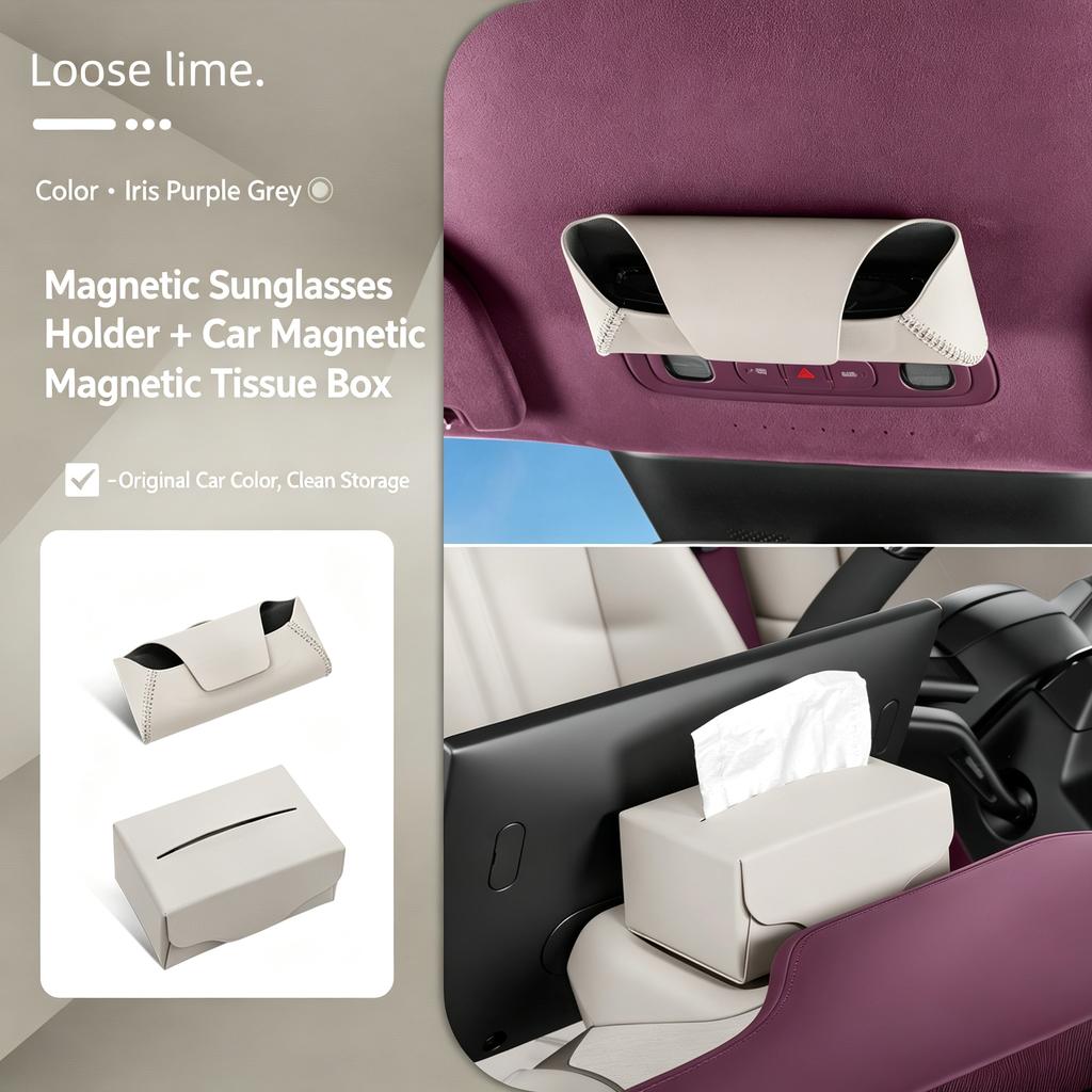 For Xiaomi YU7 Car Tissue Box Firm Magnetic Screen Behind the Scenes Tissue Pack Leather Car interior Accessories