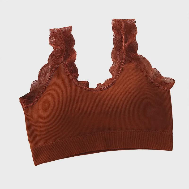 Björn Fe Spets Rygglös Yoga Cami: Damtrådlös sport-BH & Väst