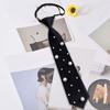 Black Hand-beaded Long Necktie Korean Style Decoration Shirt Tie Pearls Tie  Daily