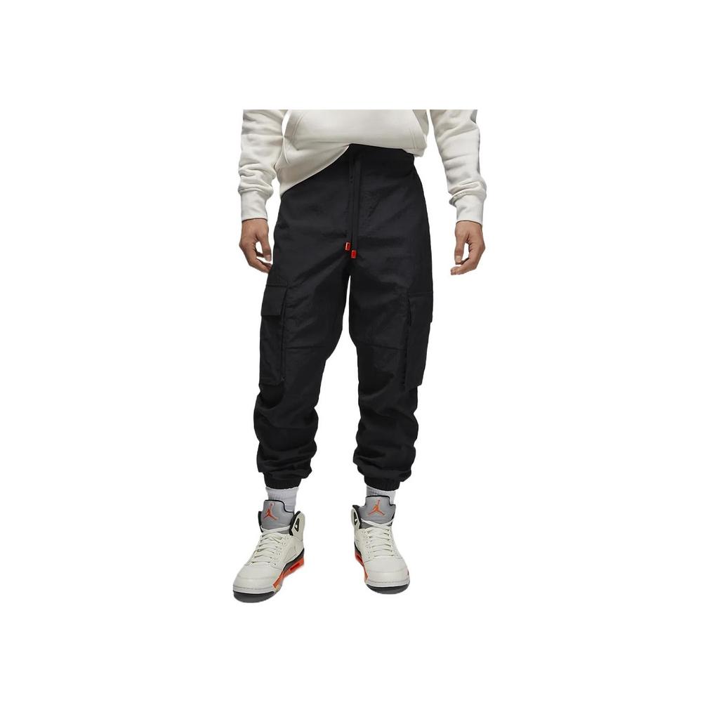 Jordan Flight MVP-logo Brodert Solid Mid-Rise Straight Fit Sportsbukser Herreunderdeler Svart DV7581-010