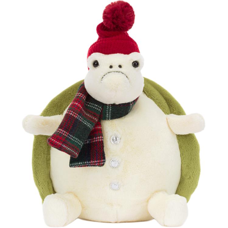 

JELLYCAT Christmas Series Timmy Turtle Snowman Outfit Soothing Doll Plush Doll Sitting Height 28cm Height