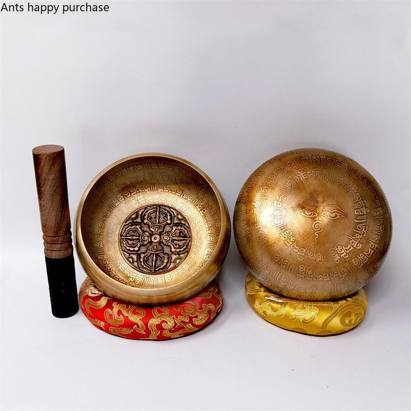 Nepalese Handmade Copper Bowl Buddha Sound Bowls Yoga Meditation Singing Bowl Set Sanskrit Meditate Music Therapy Tibetan Bowls