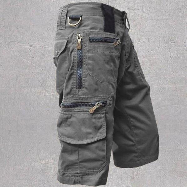 

Men s Summer Loose Straight Pants Multi-Pocket Casual Stretchless Work Shorts XS темно-сірий