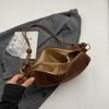 Women's Niche Suede Crossbody Bag High Quality Large Capacity Shoulder Bag Commuting Outdoor Play Armpit Bag Multifunctional Fashion Dumpling Bag