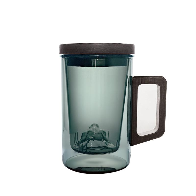 

Новый стиль Гуаньшань Стеклянная чашка с внутренней колбой Бытовая фильтрационная внутренняя колба Чашка для заваривания чая Квадратная деревянная ручка Трехкомпонентная чашка с крышкой 500ml (white box)