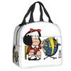 Custom Manga Mafalda Quino Cartoon Thermal Insulated Lunch Bag Women Portable Lunch Container Camping Travel Storage Food Box