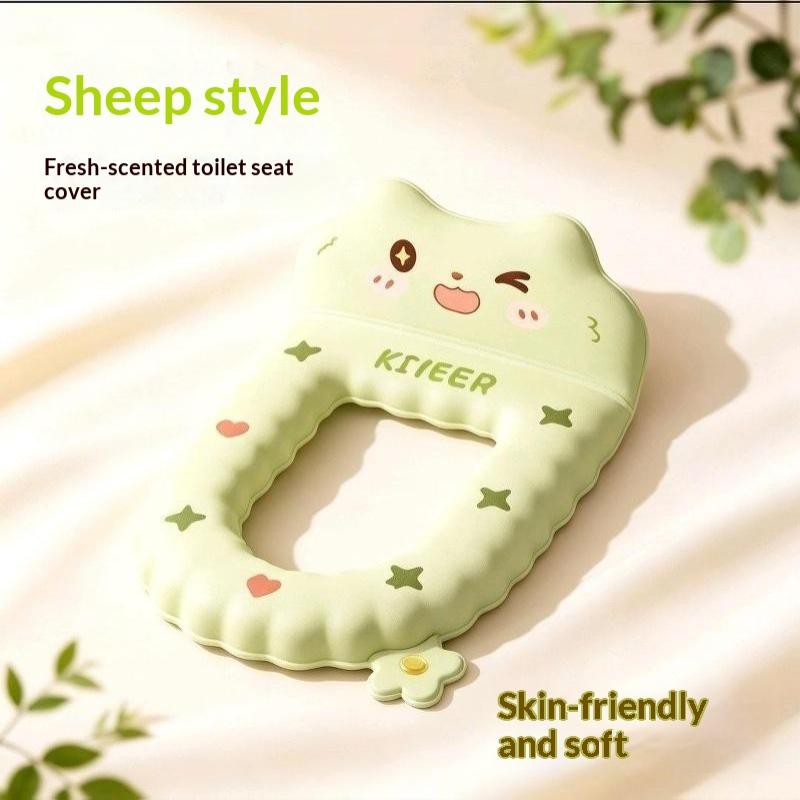 Cartoon Eva Soft Warm Washable Toilet Seat Cover With Backrest Aromatherapy Pod For Bathroom Great Finds For The Home