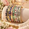 Enamel Flower Bangle Colorful Women's Hand Bracelet Fashion Vintage Cloisonne Bangle  Jewelry Gifts