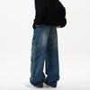 American Street Hip-hop Jeans Men's Multi-pocket Design Washable Zipper Wide-leg Pants