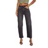 Women's Pant Autumn Mid Rise Straight Leg Machete Cropped Jeans