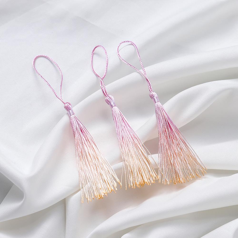10Pcs Gradient Color 13cm Tassels Polyester Silk Tassel Fringe Crafts Jewelry for Diy Jewelry Making Pendant Decor Bookmark