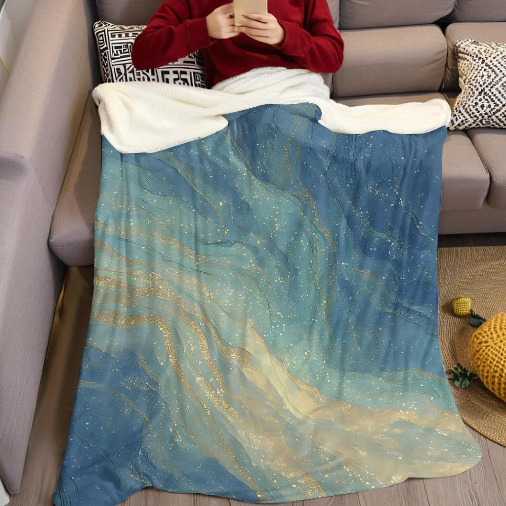 Türkis Gold Marmor Flanell Decke Warm Weich Halloween Weihnachten Sofa Warm Gemütlich Dekorative Deko Geschenk für Alle Jahreszeiten