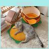 Cozy Burger Cat House Warm Semi-enclosed Pet Bed With Soft Velvet And Pp Cotton