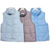 And American Tail Goods Stand Collar Down Cotton Waistcoat Women Solid Warm Cotton-padded Vest Wear School Uniform Outer Wear Spring and Autumn