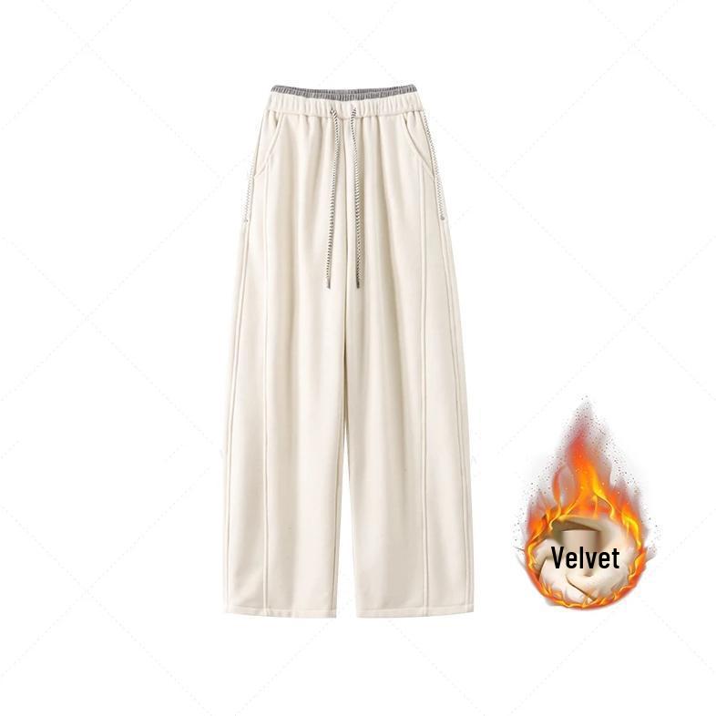 

New Winter High Waist Velvet Wide-Leg Slimming Sweatpants XL (67.5-80 kg)