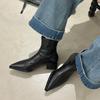Pointed short boots women's 2025 autumn and winter new women's boots thick heel boots short boots thin boots Martin boots knight boots
