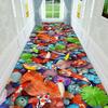 3D Heart Lotus Koi Runner Rug Non Slip Waterproof Carpet for Hall Entryway Bedroom Indoor Home Floor Decor