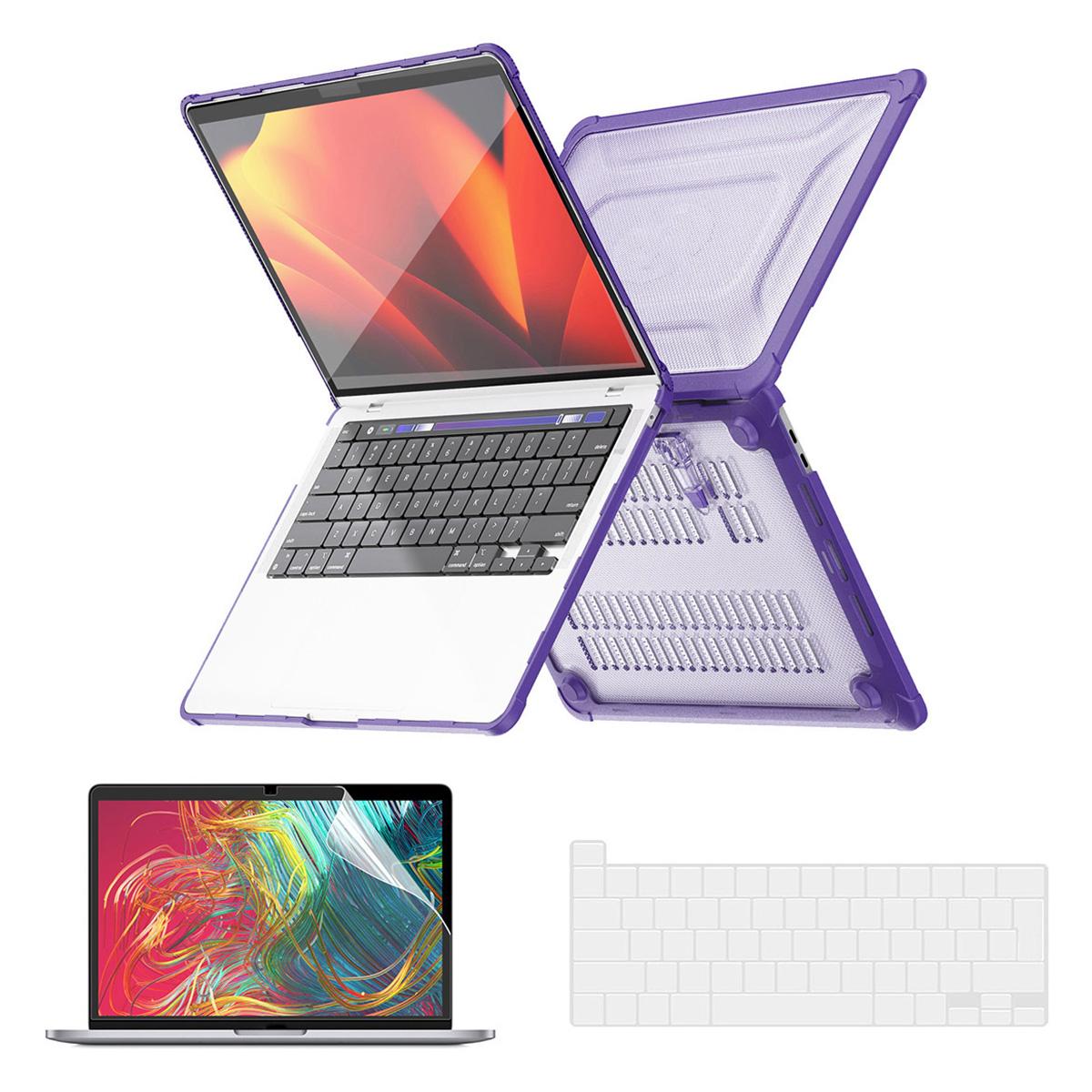 

For MacBook Pro 13 inch (2020) A2251/A2289/A2338 (EU Version) Kickstand Slim Case Laptop Shockproof Hard PC Cover Purple