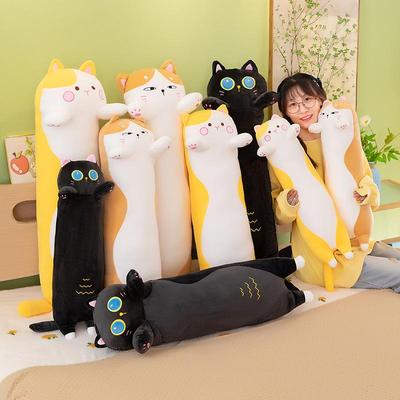 Long Strip Cat Plush Pillow Toy for Kids - Cartoony Doll & Sleeping Pillow