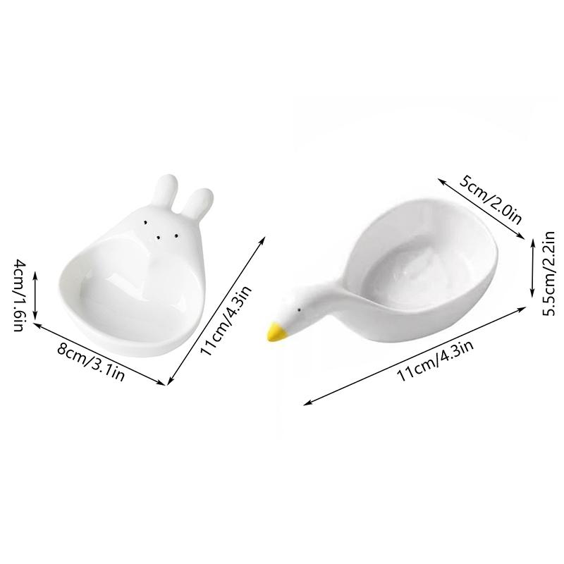 Cute Plastic Goose Rabbit Shaped Dishes Mini Cream Bowls Adorable Design Tableware For Afternoon Tea Household Food Serving Dish