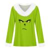 Women's T Shirt Tee Christmas Shirt Long Sleeve Party Christmas Print Fleece Collar V Neck Top