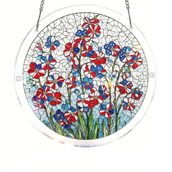 83 Pcs Acrylic Suncatcher Jigsaw Puzzles Stained Glass Style Window Hanging Decor DIY Sun Catcher Kit for Home Garden Decor