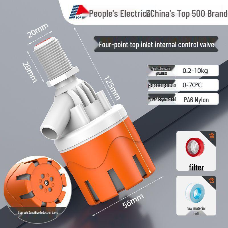 Automatic Float Valve for Water Tanks: Anti-Overflow Shut-off Ball Valve with Full Water Stop Function.