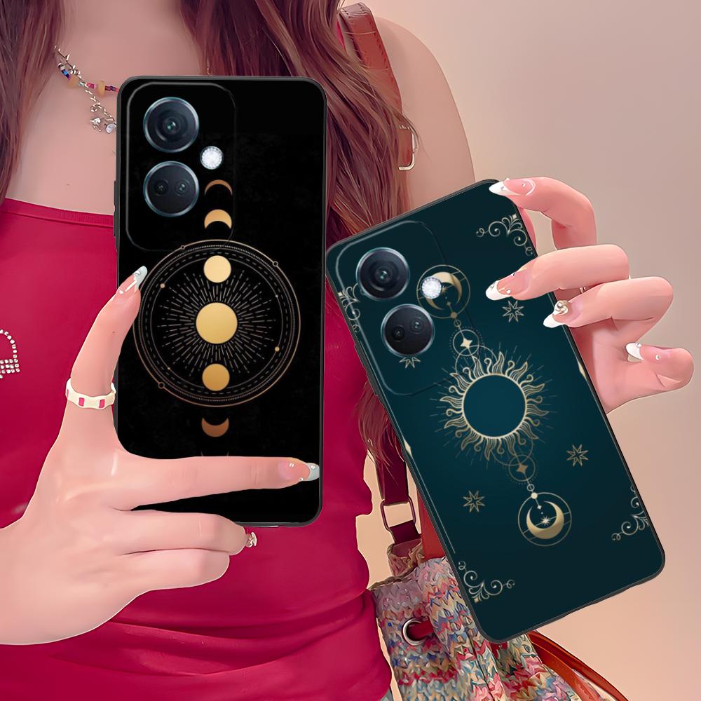 Sun Moon Mobile Cell Phone Case for OPPO Reno 14 13 12 11 10 9 8 7 6 5 F T Pro 5G Colorful Printing Cover Luxury Pretty Cover