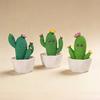 Mini Artificial Cactus Plants In Pots, Compact Faux Potted Cactus Ornaments, Resin Small Decorative Plant for Home Office Desk Tabletop Shelf Decor