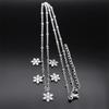 Trendy Snow Flower Snowflake Charm Necklace for Women Stainless Steel Silver Color Snowflake Chain Christmas Gift Jewelry