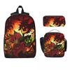 3Pcs Hazbins Hotels Theme Backpack Set for Girls Boys Pencil Boxes Bookbag Sets with Lunch Box For School Students Daypack