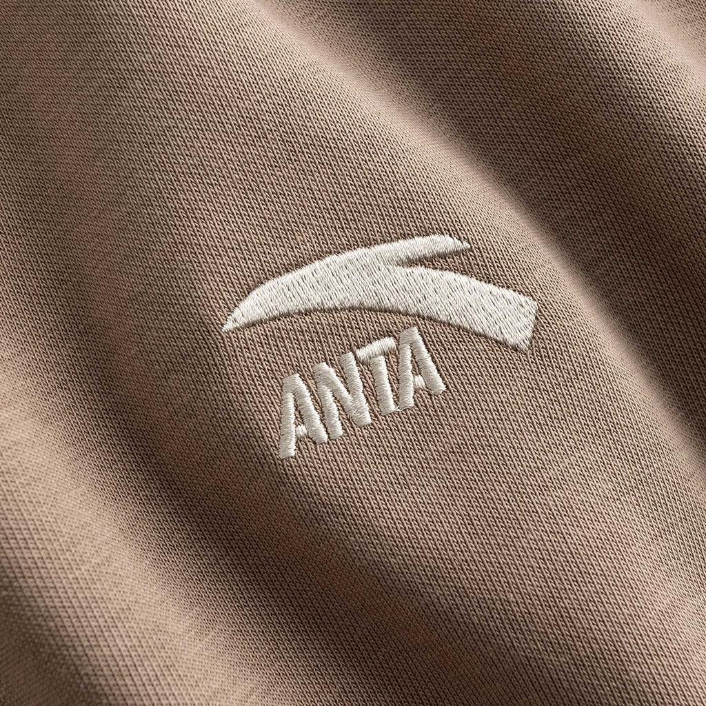 Anta Casual Fashion Trendy Sports Training Couple Knitted Sweatshirt Men sweatshirt Linen-Gray 952538715-3