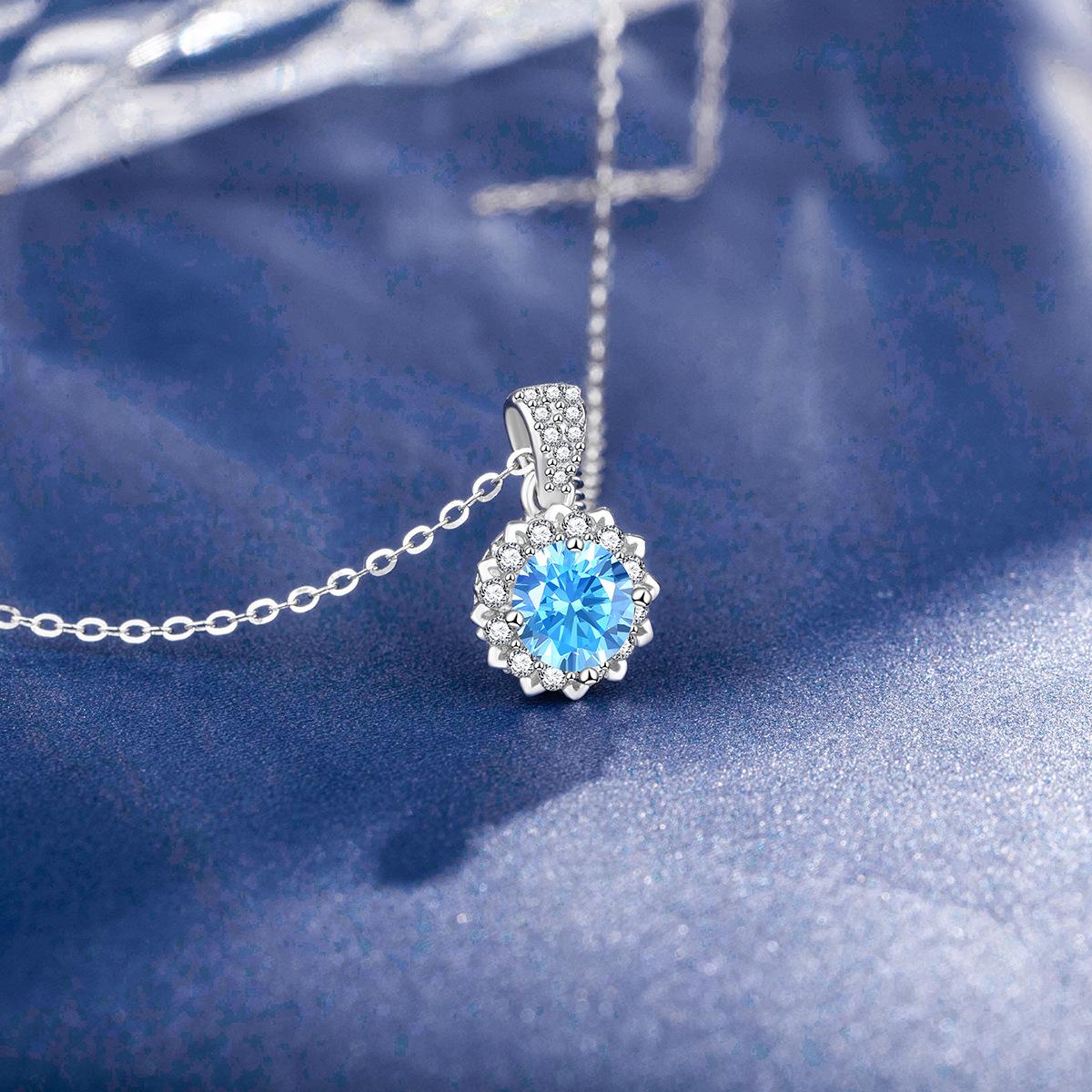 

Цветочное цветущее богатое муассанитовое ожерелье для женщин на все тело из серебра 925 пробы, легкая роскошная цепочка для ключицы из высокоуглеродистого горного хрусталя