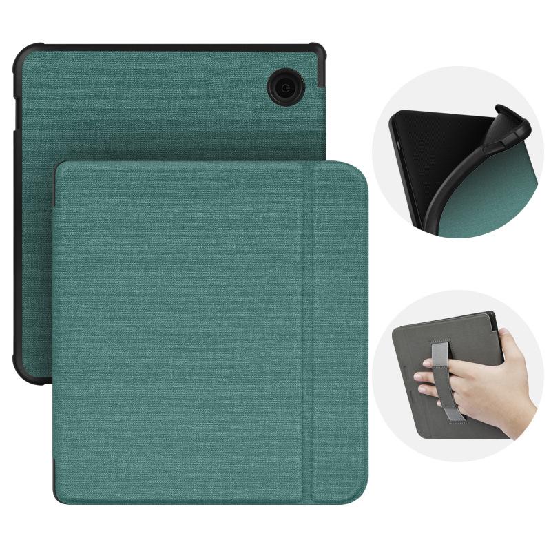 

Case For Kobo Libra H2O (2019) 7-Inch Tolino Cloth Texture зелений
