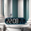 Digital Wall Clock Temperature LED Clock Week Date 2 Alarms Brightness Adjustment Timer Snooze Second 12/24H USB Powered Clock