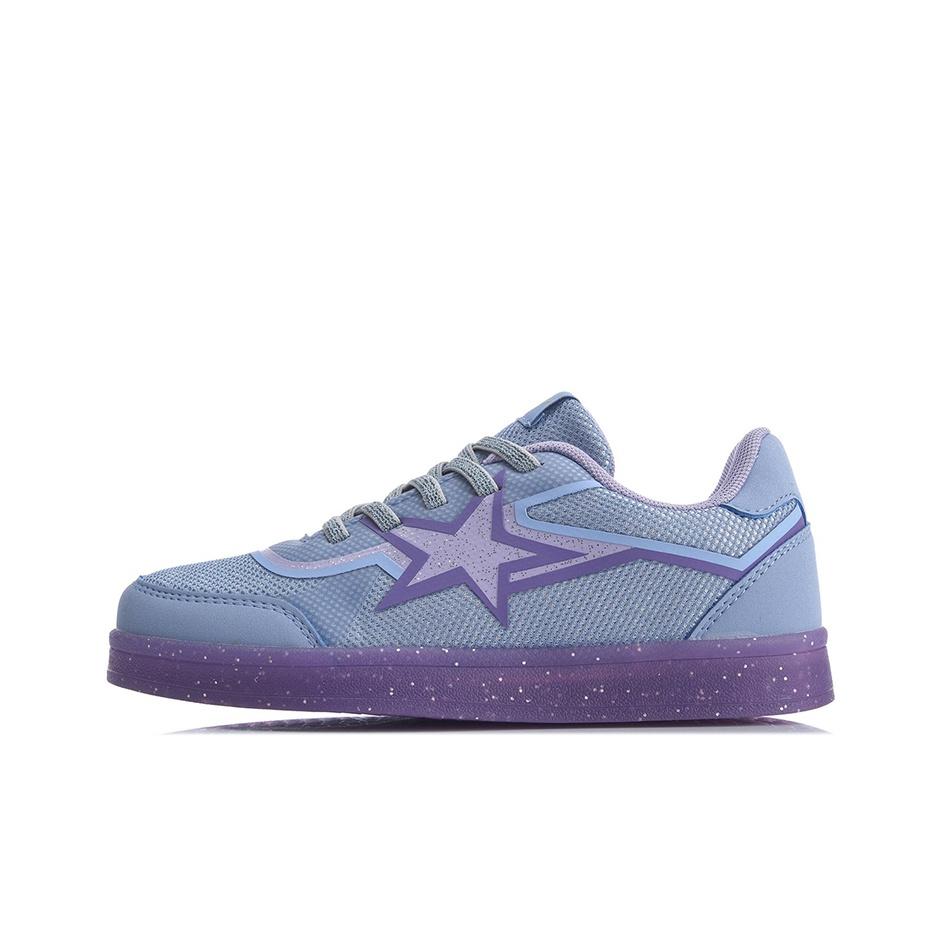 Li-Ning Color Block Fun Non-Slip Wear-Resistant Lightweight Breathable Low-Top Skate Shoes Kids Sneakers Light-Purple YKCQ176-6