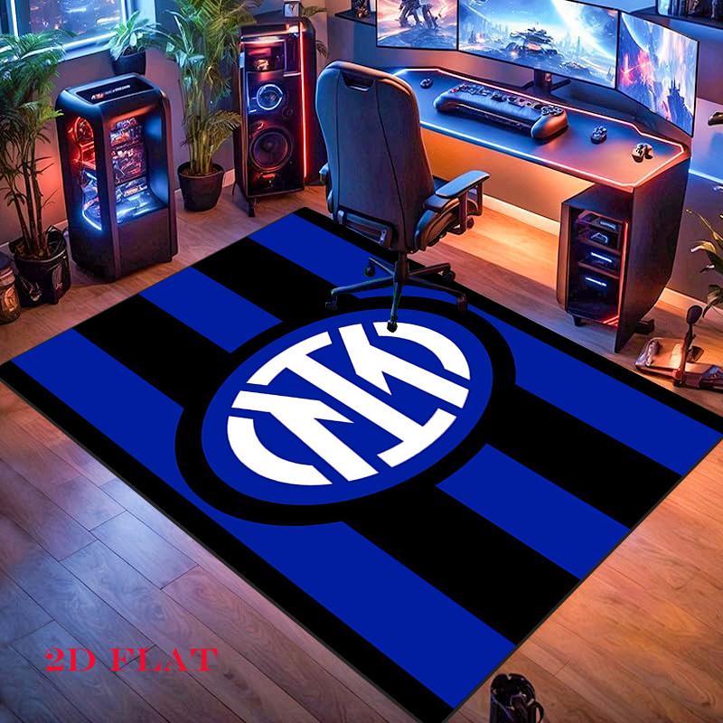 Inter Milan Logo Carpet Rug for Living Room Bedroom Home Sofa Decoration,Kids Play Nonslip Floor Mat