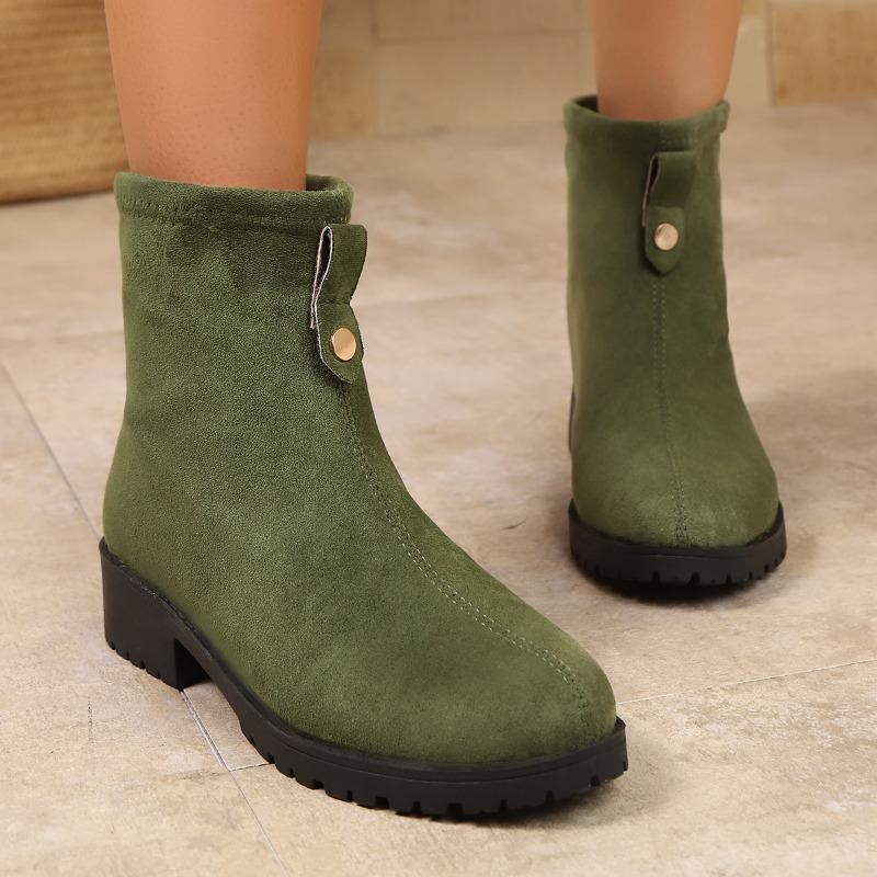 Fashion Fashion Suede Heeled Short Boots Designer Classical New Trends Shoes 2025 Winter Chelsea Snow Ankle Boots Party Cozy Zapatillas